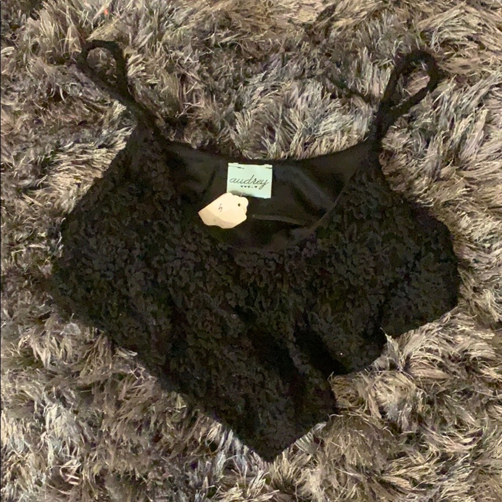 Lace black bralette crop top